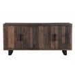Pemberly Row 4-Door Solid Wood Sideboard in Dark Brown/Black
