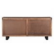 Pemberly Row 4-Door Solid Wood Sideboard in Dark Brown/Black