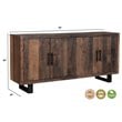 Pemberly Row 4-Door Solid Wood Sideboard in Dark Brown/Black