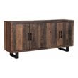 Pemberly Row 4-Door Solid Wood Sideboard in Dark Brown/Black