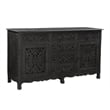 Pemberly Row 6-drawer 2-Door Carved Solid Wood Sideboard in Black