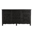Pemberly Row 6-drawer 2-Door Carved Solid Wood Sideboard in Black