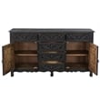 Pemberly Row 6-drawer 2-Door Carved Solid Wood Sideboard in Black