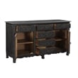 Pemberly Row 6-drawer 2-Door Carved Solid Wood Sideboard in Black