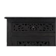 Pemberly Row 6-drawer 2-Door Carved Solid Wood Sideboard in Black