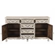 Pemberly Row 6-drawer 2-Door Carved Solid Wood Sideboard in White