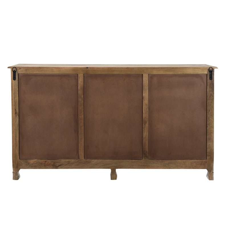 Pemberly Row 6-drawer 2-Door Carved Solid Wood Sideboard in White