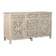 Pemberly Row 6-drawer 2-Door Carved Solid Wood Sideboard in White