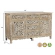 Pemberly Row 6-drawer 2-Door Carved Solid Wood Sideboard in Gray