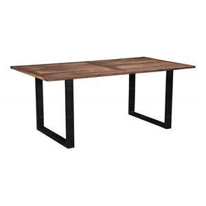 Pemberly Row 78&quot Solid Wood Dining Table in Dark Brown/Black
