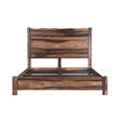 Pemberly Row Live Edge Solid Wood King Panel Bed in Dark Brown