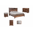 Pemberly Row Live Edge Solid Wood King Panel Bed in Dark Brown
