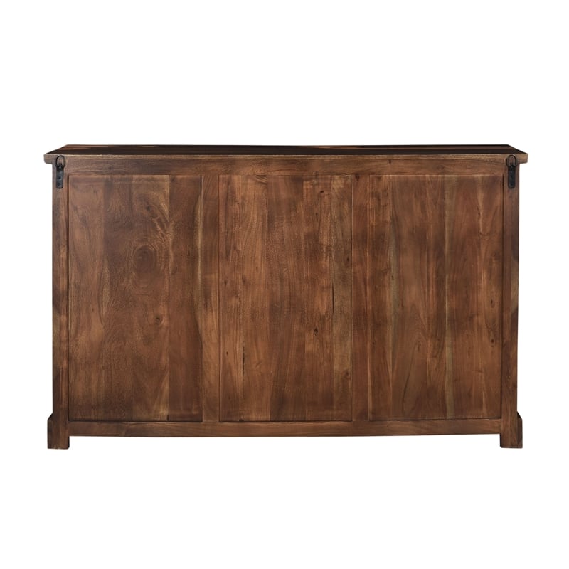 Pemberly Row 6-drawer Live Edge Solid Wood Dresser in Dark Brown
