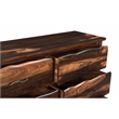 Pemberly Row 6-drawer Live Edge Solid Wood Dresser in Dark Brown