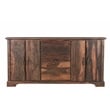 Pemberly Row 3-drawer 4-Door Live Edge Solid Wood Sideboard in Dark Brown
