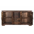 Pemberly Row 3-drawer 4-Door Live Edge Solid Wood Sideboard in Dark Brown