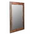 Pemberly Row Live Edge Solid Wood Accent Mirror in Dark Brown