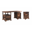 Pemberly Row 3-drawer Live Edge Solid Wood Filing Cabinet in Dark Brown