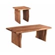 Pemberly Row Mid-Century Live Edge Solid Wood Coffee Table in Brown