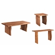 Pemberly Row Mid-Century Live Edge Solid Wood Coffee Table in Brown