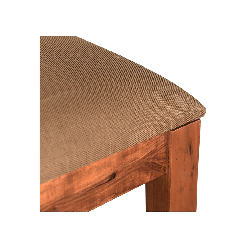 Pemberly Row Upholstered Solid Wood Dining Chairs (Set of 2) in Brown