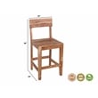 Pemberly Row Mid-Century Solid Wood Counter Chair in Brown (Set of 1)