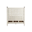 Pemberly Row Floral Carved Solid Wood Queen Panel Bed in White