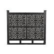 Pemberly Row Floral Carved Solid Wood Queen Panel Bed in Black