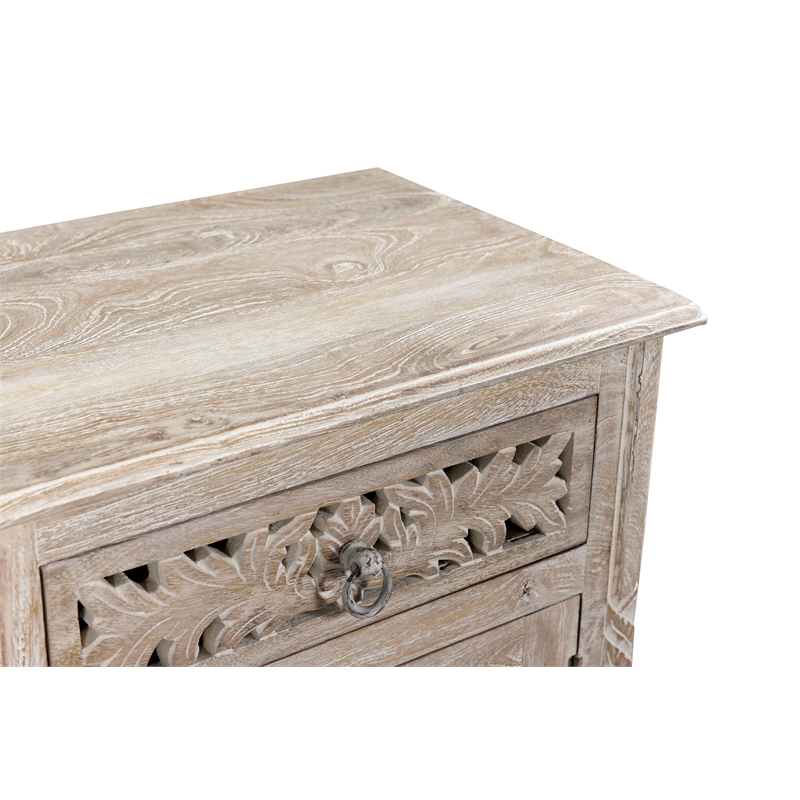 Pemberly Row 1-drawer 1-Door Solid Wood Nightstand (Right) in White
