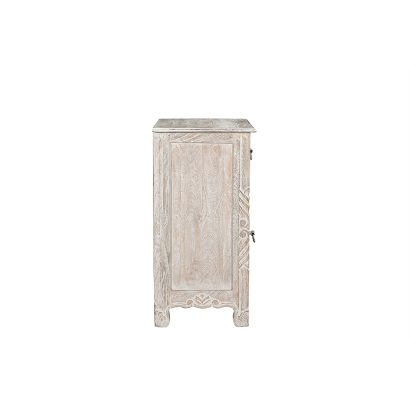 Pemberly Row 1-drawer 1-Door Solid Wood Nightstand (Right) in White