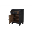 Pemberly Row 1-drawer 1-Door Solid Wood Nightstand (Left) in Black