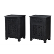 Pemberly Row 1-drawer 1-Door Solid Wood Nightstand (Left) in Black