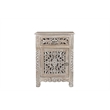 Pemberly Row 1-drawer 1-Door Solid Wood Nightstand (Left) in Gray