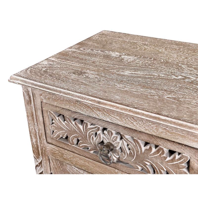 Pemberly Row 1-drawer 1-Door Solid Wood Nightstand (Left) in Gray