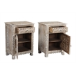 Pemberly Row 1-drawer 1-Door Solid Wood Nightstand (Left) in Gray