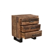 Pemberly Row 3-drawer Solid Wood Nightstand in Dark Brown/Black