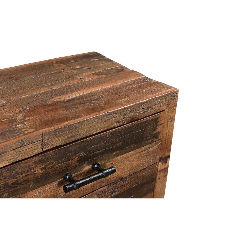 Pemberly Row 3-drawer Solid Wood Nightstand in Dark Brown/Black