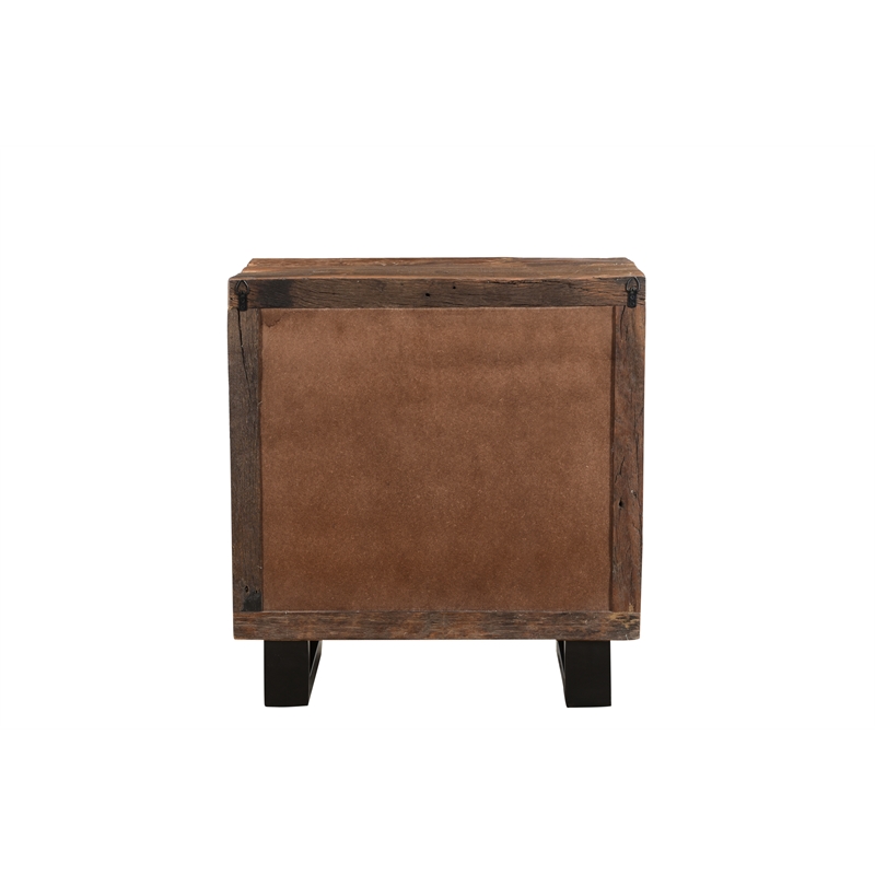 Pemberly Row 3-drawer Solid Wood Nightstand in Dark Brown/Black