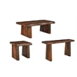 Pemberly Row Live Edge Solid Wood Coffee Table in Dark Brown