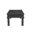 Pemberly Row Farmhouse Carved Solid Wood Coffee Table in Black