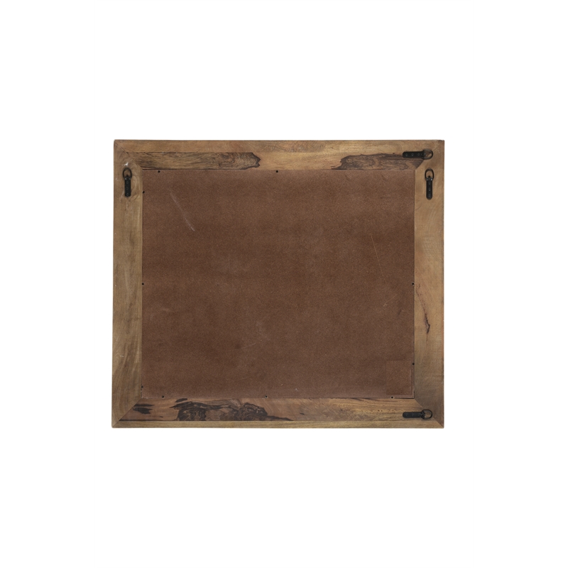 Pemberly Row Chevron Solid Wood Accent Mirror in White Multicolor