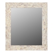 Pemberly Row Chevron Solid Wood Accent Mirror in White Multicolor