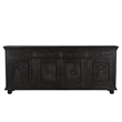 Pemberly Row 4-drawer 4-Door Carved Solid Wood Sideboard in Black