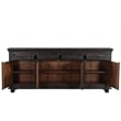 Pemberly Row 4-drawer 4-Door Carved Solid Wood Sideboard in Black