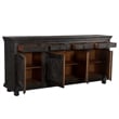 Pemberly Row 4-drawer 4-Door Carved Solid Wood Sideboard in Black