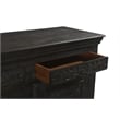 Pemberly Row 4-drawer 4-Door Carved Solid Wood Sideboard in Black