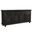 Pemberly Row 4-drawer 4-Door Carved Solid Wood Sideboard in Black