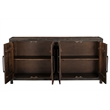 Pemberly Row Farmhouse 4-Door Solid Wood Sideboard in Dark Brown