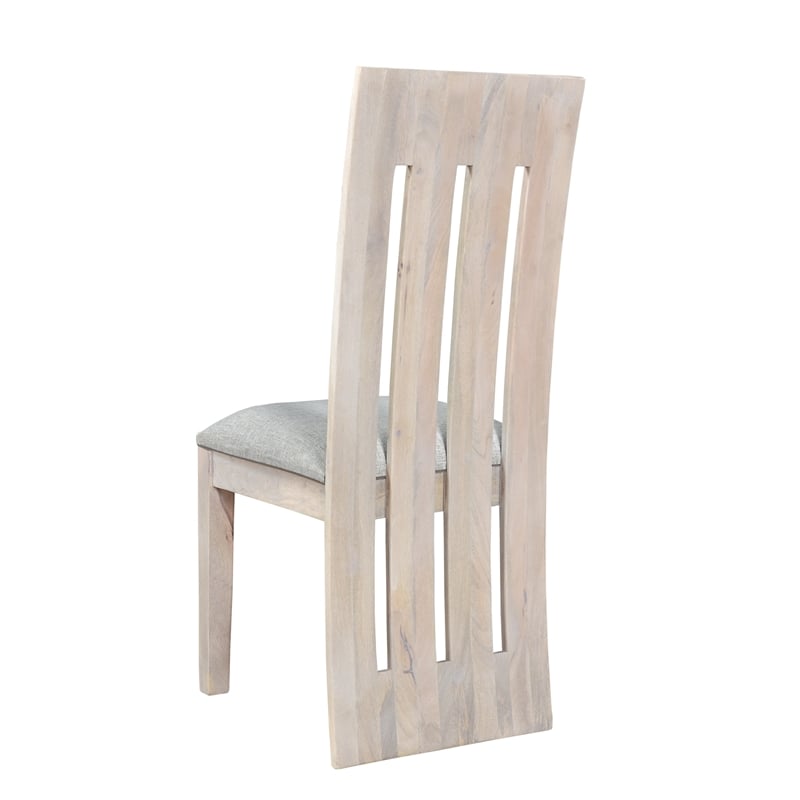 Pemberly Row Upholstered Solid Wood Dining Chairs (Set of 2) in White