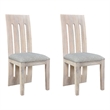 Pemberly Row Upholstered Solid Wood Dining Chairs (Set of 2) in White